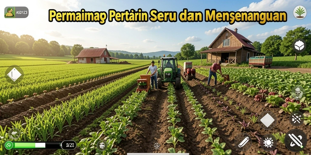 Tampilan gameplay seru dalam game pertanian ASD123.