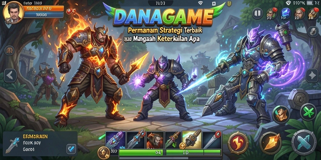 Tampilan gameplay <strong>DANAGAME</strong> dengan pertempuran strategi yang mendebarkan.
