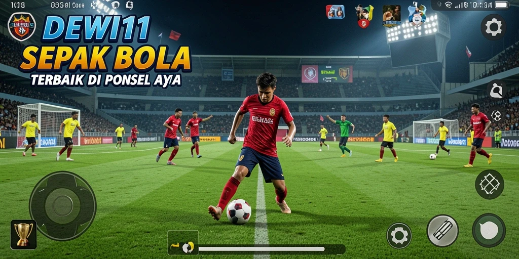 Screenshot DEWI11 menampilkan aksi sepak bola yang seru dan mendebarkan.