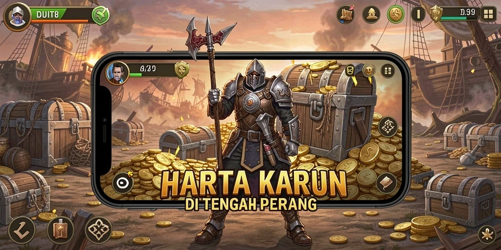 Tampilan dinamis dari gameplay DUIT8 yang penuh aksi dan strategis.