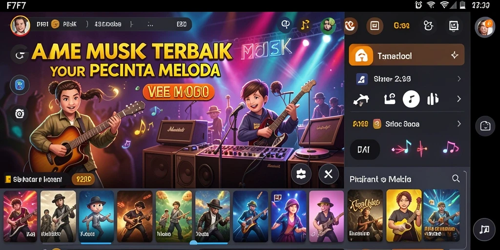 Screenshot F7F7 menampilkan gameplay menekan nada yang seru.