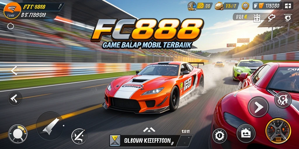 Screenshot utama FC888 menampilkan pengalaman balap yang mendebarkan.