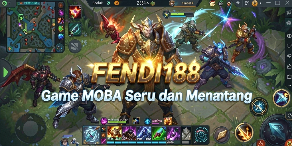 Tampilan gameplay seru dalam FENDI188, penuhi arena dengan aksi MOBA.