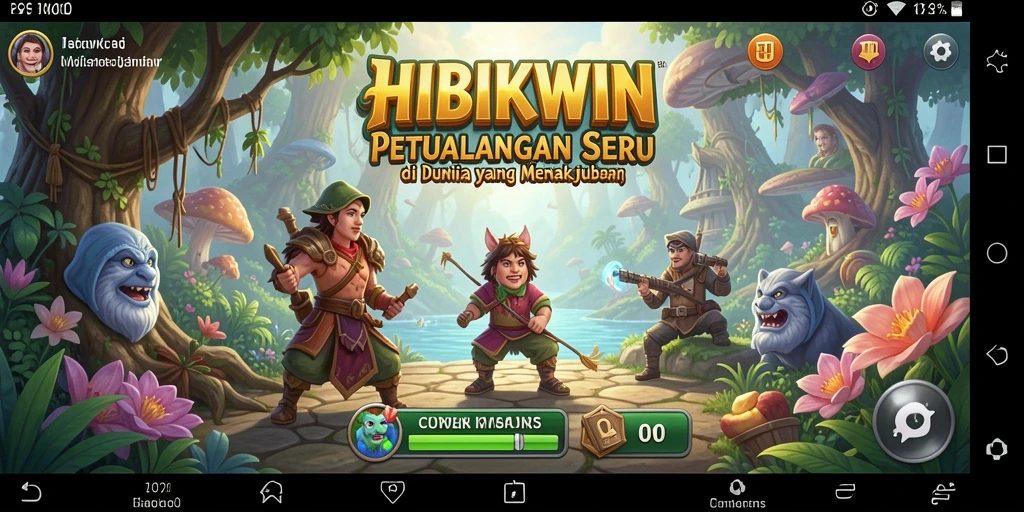 Tangkapan layar gameplay HIBIKWIN menampilkan petualangan yang mendebarkan.