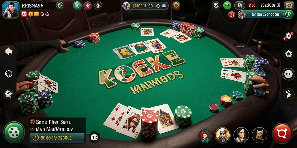 Tampilan gameplay Poker yang menegangkan di KRISNA96.