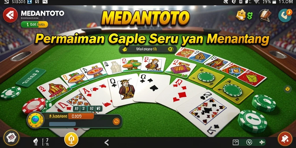 Tampilan gameplay seru di MEDANTOTO saat bermain Gaple.
