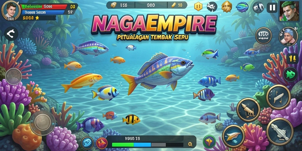 Tampilan gameplay menangkap ikan yang seru di NAGAEMPIRE.