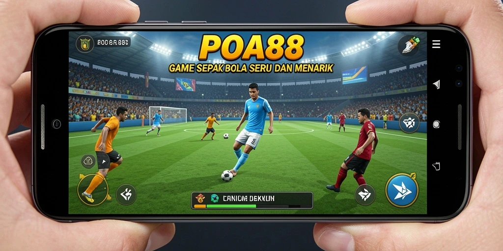 Screenshot tampilan menarik dari gameplay sepak bola di POA88.