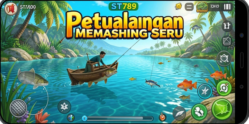 Tampilan gameplay ST789 yang seru saat menangkap ikan.
