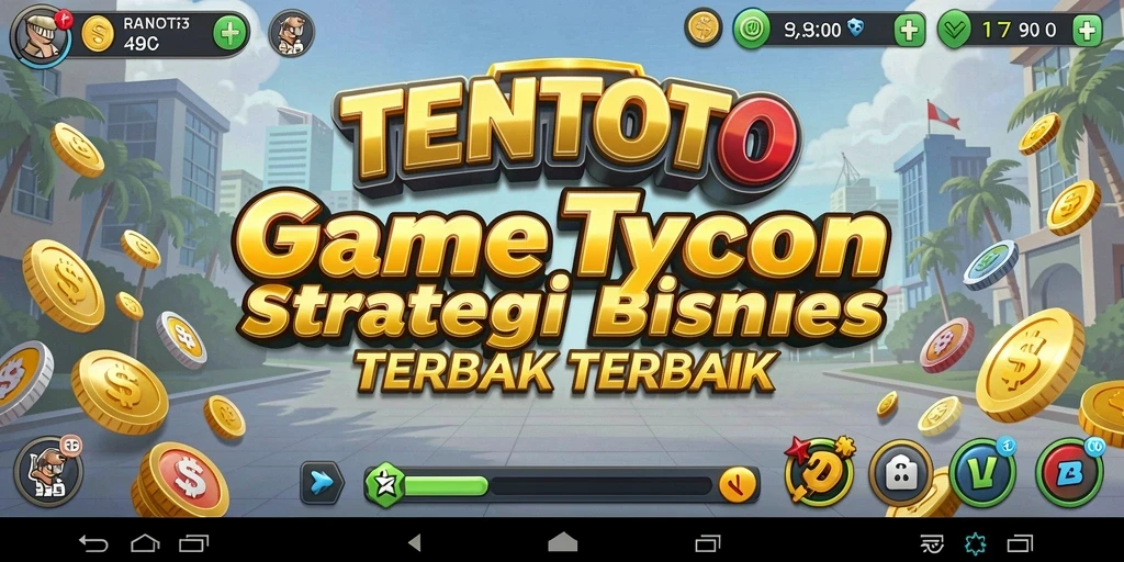 Screenshot gameplay TENTOTO menunjukkan pengelolaan bisnis yang menarik.